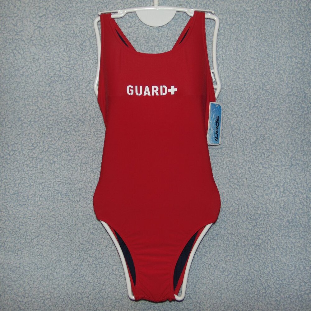 Sporti Red Guard Swimsuit NWT 32